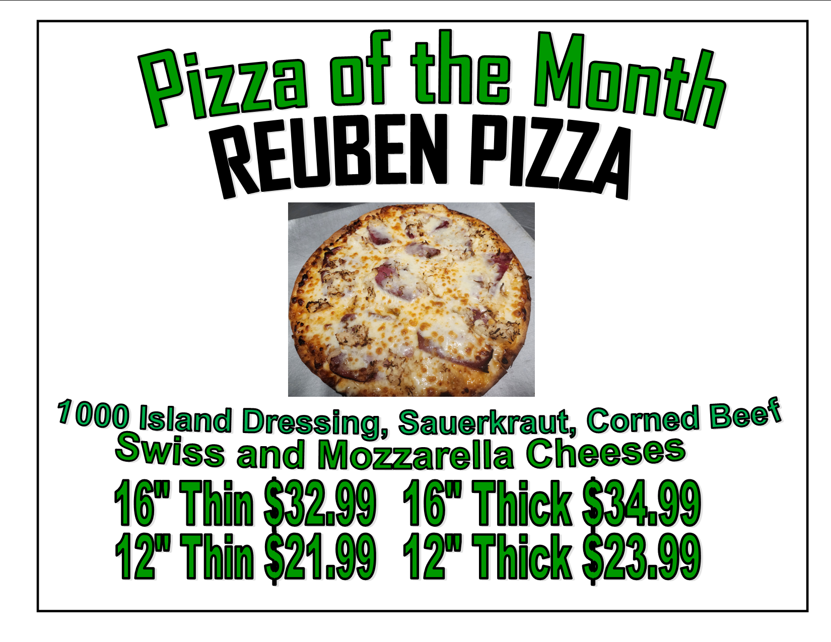 reuben pizza of the month